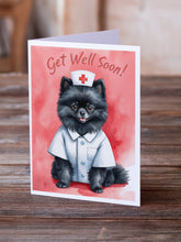 Load image into Gallery viewer, Pomeranian Get Well Soon Greeting Cards - Blank Note Cards – 8-Pack of Artist-Designed Cards with Envelopes