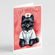 Load image into Gallery viewer, Pomeranian Get Well Soon Greeting Cards - Blank Note Cards – 8-Pack of Artist-Designed Cards with Envelopes