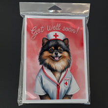 Load image into Gallery viewer, Pomeranian Get Well Soon Greeting Cards - Blank Note Cards – 8-Pack of Artist-Designed Cards with Envelopes