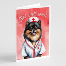 Load image into Gallery viewer, Pomeranian Get Well Soon Greeting Cards - Blank Note Cards – 8-Pack of Artist-Designed Cards with Envelopes