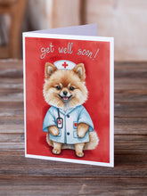 Load image into Gallery viewer, Pomeranian Get Well Soon Greeting Cards - Blank Note Cards – 8-Pack of Artist-Designed Cards with Envelopes