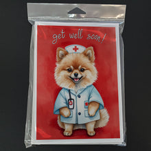 Load image into Gallery viewer, Pomeranian Get Well Soon Greeting Cards - Blank Note Cards – 8-Pack of Artist-Designed Cards with Envelopes