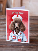 Load image into Gallery viewer, Poodle Get Well Soon Greeting Cards - Blank Note Cards – 8-Pack of Artist-Designed Cards with Envelopes
