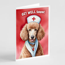Load image into Gallery viewer, Poodle Get Well Soon Greeting Cards - Blank Note Cards – 8-Pack of Artist-Designed Cards with Envelopes