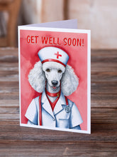 Load image into Gallery viewer, Poodle Get Well Soon Greeting Cards - Blank Note Cards – 8-Pack of Artist-Designed Cards with Envelopes