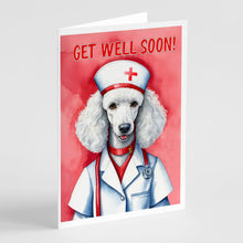 Load image into Gallery viewer, Poodle Get Well Soon Greeting Cards - Blank Note Cards – 8-Pack of Artist-Designed Cards with Envelopes