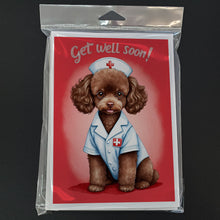 Load image into Gallery viewer, Poodle Get Well Soon Greeting Cards - Blank Note Cards – 8-Pack of Artist-Designed Cards with Envelopes