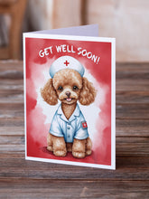 Load image into Gallery viewer, Poodle Get Well Soon Greeting Cards - Blank Note Cards – 8-Pack of Artist-Designed Cards with Envelopes
