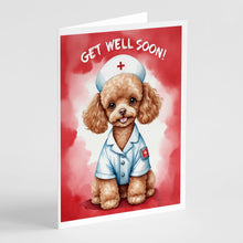Load image into Gallery viewer, Poodle Get Well Soon Greeting Cards - Blank Note Cards – 8-Pack of Artist-Designed Cards with Envelopes