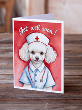 Load image into Gallery viewer, Poodle Get Well Soon Greeting Cards - Blank Note Cards – 8-Pack of Artist-Designed Cards with Envelopes