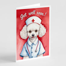 Load image into Gallery viewer, Poodle Get Well Soon Greeting Cards - Blank Note Cards – 8-Pack of Artist-Designed Cards with Envelopes