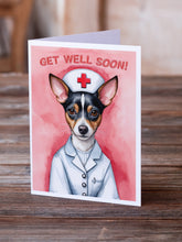 Load image into Gallery viewer, Rat Terrier Get Well Soon Greeting Cards - Blank Note Cards – 8-Pack of Artist-Designed Cards with Envelopes
