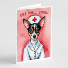 Load image into Gallery viewer, Rat Terrier Get Well Soon Greeting Cards - Blank Note Cards – 8-Pack of Artist-Designed Cards with Envelopes