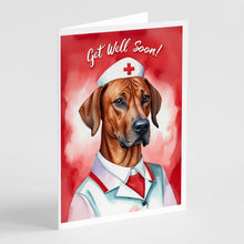 Load image into Gallery viewer, Rhodesian Ridgeback Get Well Soon Greeting Cards - Blank Note Cards – 8-Pack of Artist-Designed Cards with Envelopes