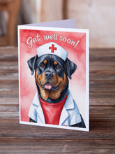 Load image into Gallery viewer, Rottweiler Get Well Soon Greeting Cards - Blank Note Cards – 8-Pack of Artist-Designed Cards with Envelopes