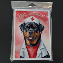 Load image into Gallery viewer, Rottweiler Get Well Soon Greeting Cards - Blank Note Cards – 8-Pack of Artist-Designed Cards with Envelopes