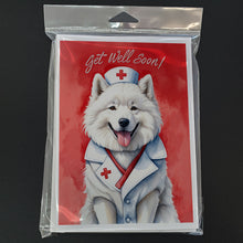 Load image into Gallery viewer, Samoyed Get Well Soon Greeting Cards - Blank Note Cards – 8-Pack of Artist-Designed Cards with Envelopes