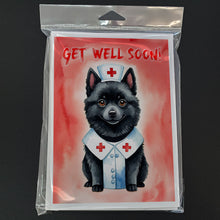 Load image into Gallery viewer, Schipperke Get Well Soon Greeting Cards - Blank Note Cards – 8-Pack of Artist-Designed Cards with Envelopes