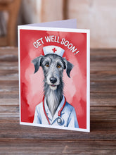 Load image into Gallery viewer, Scottish Deerhound Get Well Soon Greeting Cards - Blank Note Cards – 8-Pack of Artist-Designed Cards with Envelopes