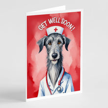 Load image into Gallery viewer, Scottish Deerhound Get Well Soon Greeting Cards - Blank Note Cards – 8-Pack of Artist-Designed Cards with Envelopes