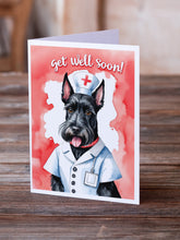 Load image into Gallery viewer, Scottish Terrier Get Well Soon Greeting Cards - Blank Note Cards – 8-Pack of Artist-Designed Cards with Envelopes