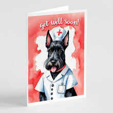 Load image into Gallery viewer, Scottish Terrier Get Well Soon Greeting Cards - Blank Note Cards – 8-Pack of Artist-Designed Cards with Envelopes