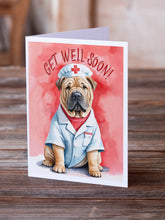 Load image into Gallery viewer, Shar Pei Get Well Soon Greeting Cards - Blank Note Cards – 8-Pack of Artist-Designed Cards with Envelopes