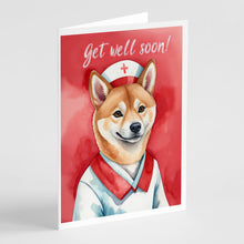 Load image into Gallery viewer, Shiba Inu Get Well Soon Greeting Cards - Blank Note Cards – 8-Pack of Artist-Designed Cards with Envelopes