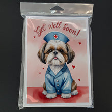 Load image into Gallery viewer, Shih Tzu Get Well Soon Greeting Cards - Blank Note Cards – 8-Pack of Artist-Designed Cards with Envelopes