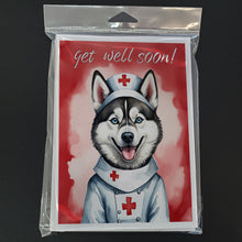 Load image into Gallery viewer, Siberian Husky Get Well Soon Greeting Cards - Blank Note Cards – 8-Pack of Artist-Designed Cards with Envelopes