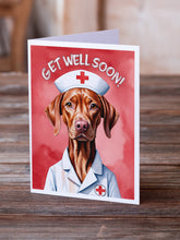 Load image into Gallery viewer, Vizsla Get Well Soon Greeting Cards - Blank Note Cards – 8-Pack of Artist-Designed Cards with Envelopes