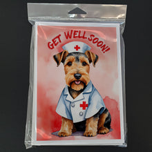 Load image into Gallery viewer, Welsh Terrier Get Well Soon Greeting Cards - Blank Note Cards – 8-Pack of Artist-Designed Cards with Envelopes
