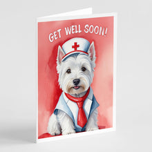 Load image into Gallery viewer, Westie Get Well Soon Greeting Cards - Blank Note Cards – 8-Pack of Artist-Designed Cards with Envelopes