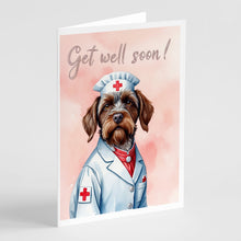 Load image into Gallery viewer, Wirehaired Pointing Griffon Get Well Soon Greeting Cards - Blank Note Cards – 8-Pack of Artist-Designed Cards with Envelopes