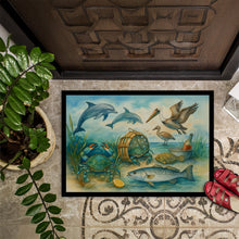 Load image into Gallery viewer, Along the coast - Crab Pelican Dolphins Doormat-24x36 Indoor / Outdoor Rug | Made in USA