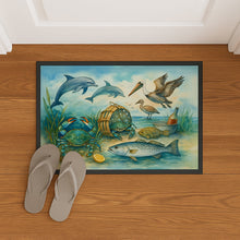 Load image into Gallery viewer, Along the coast - Crab Pelican Dolphins Doormat-24x36 Indoor / Outdoor Rug | Made in USA