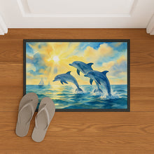 Load image into Gallery viewer, Dolphins in the Bay Doormat-24x36 Indoor / Outdoor Rug | Made in USA