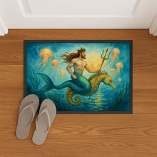 Load image into Gallery viewer, Mermman and Seahorse Doormat-24x36 Indoor / Outdoor Rug | Made in USA
