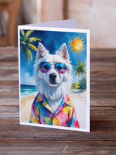 Load image into Gallery viewer, American Eskimo Summer Beach Time Greeting Cards Pack of 8