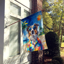 Load image into Gallery viewer, Australian Shepherd Summer Beach Time House Flag