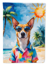 Load image into Gallery viewer, Basenji Summer Beach Time House Flag