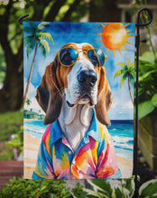 Load image into Gallery viewer, Basset Hound Summer Beach Time Garden Flag