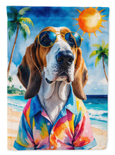 Load image into Gallery viewer, Basset Hound Summer Beach Time Garden Flag