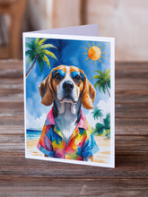 Load image into Gallery viewer, Beagle Summer Beach Time Greeting Cards Pack of 8