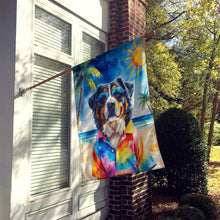 Load image into Gallery viewer, Bernese Mountain Dog Summer Beach Time House Flag
