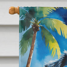 Load image into Gallery viewer, Bernese Mountain Dog Summer Beach Time House Flag