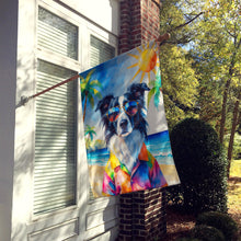 Load image into Gallery viewer, Border Collie Summer Beach Time House Flag