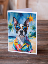 Load image into Gallery viewer, Boston Terrier Summer Beach Time Greeting Cards Pack of 8