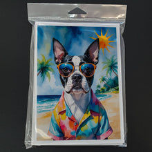 Load image into Gallery viewer, Boston Terrier Summer Beach Time Greeting Cards Pack of 8