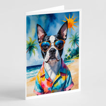 Load image into Gallery viewer, Boston Terrier Summer Beach Time Greeting Cards Pack of 8